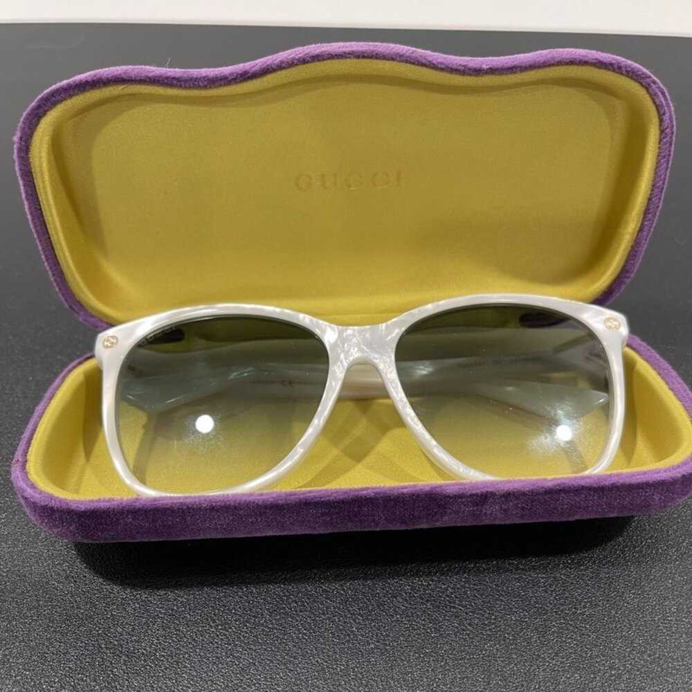 Gucci White Marble Effect Acetate Gradient Sunglasses (166848)